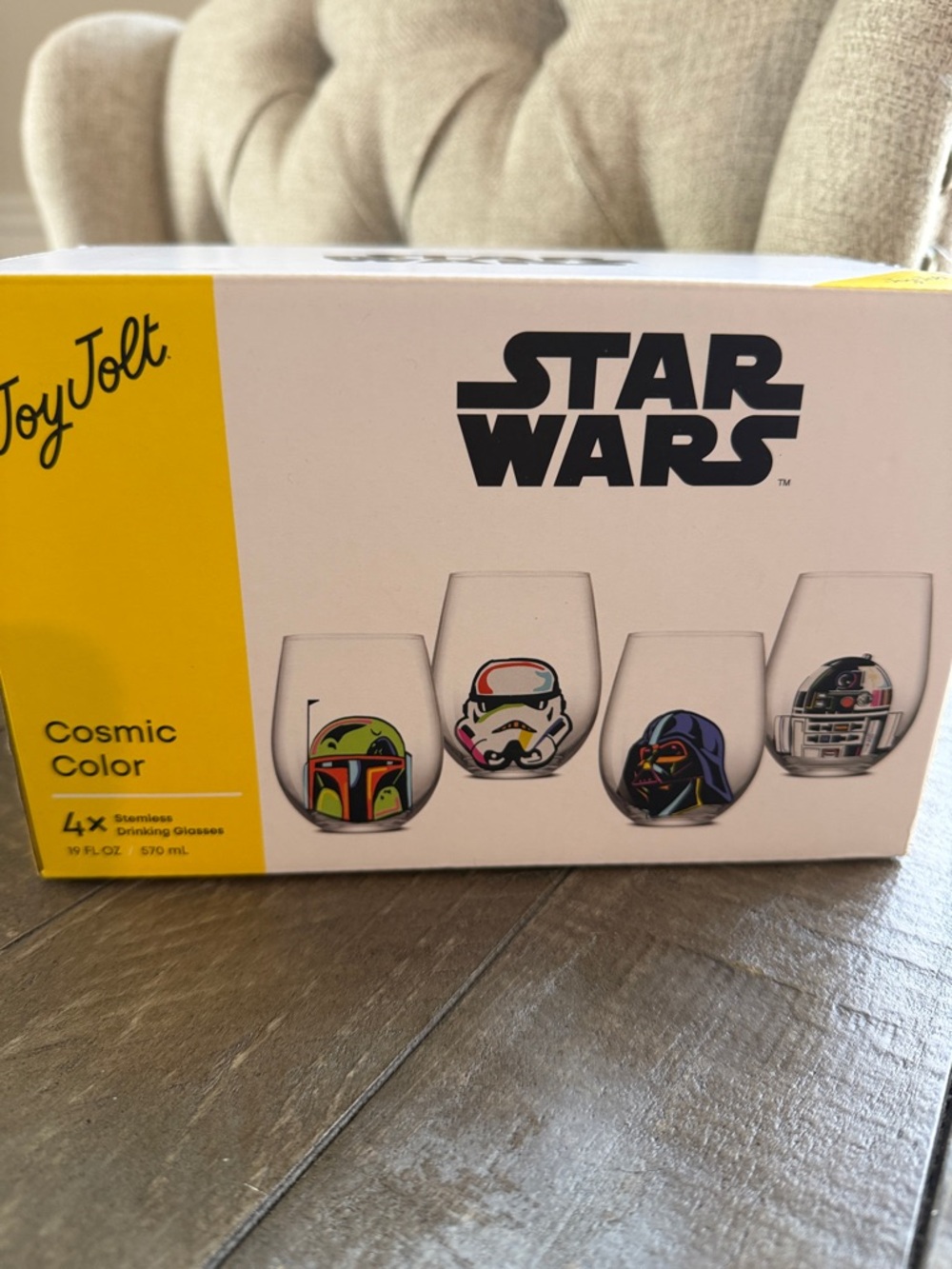 Star Wars Multicolor Character Stemless Glasses Set - Green, Red, Blue, Black